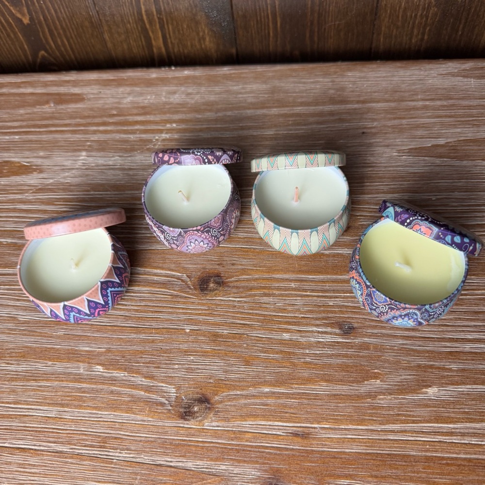 Set Of 4 Mini Candles Bergamot Lavender Sandalwood Jasmine Scented Candle Gift